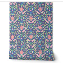 Pastell Pink Blauer Blumenstrauß Jugendstil