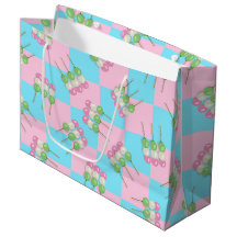 Pastell Pink Blue Checkered Dango Geschenktasche