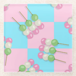 Pastell Pink Blue Checkered Dango Untersetzer