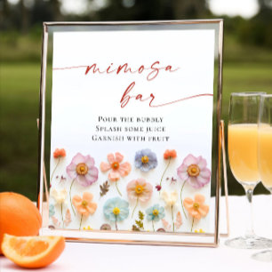 Pastell Pink Bohemische Wildblumen Mimosa Bar Poster