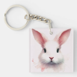 Pastell Pink Bunny Acrylic Schlüsselanhänger - Nie
