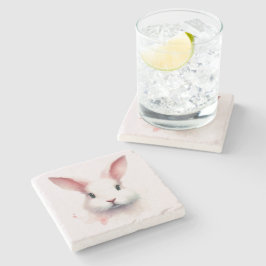 Pastell Pink Bunny Face Stone Untersetzer - Niedli