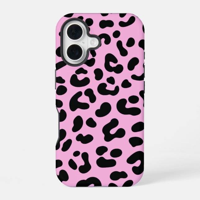 Pastell Pink Cheetah Print iPhone 16 Hülle (Rückseite)