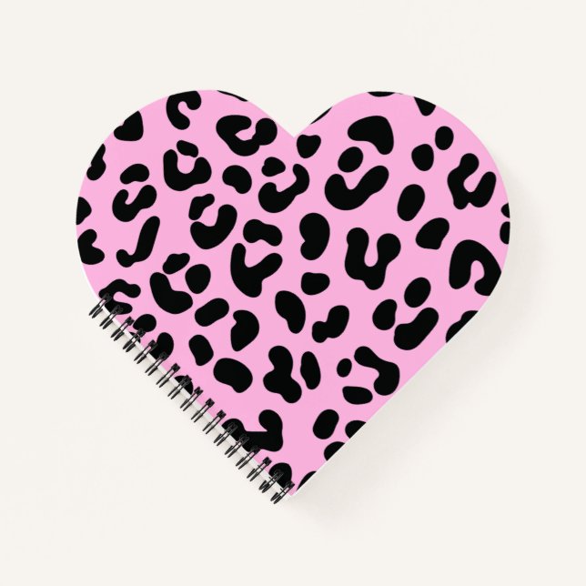 Pastell Pink Cheetah Print Notizbuch (Vorderseite)