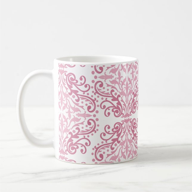 Pastell Pink Damask Tasse (Links)