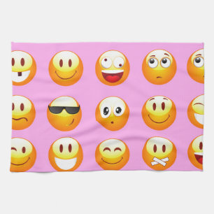 Pastell-Pink-Emoji Handtuch