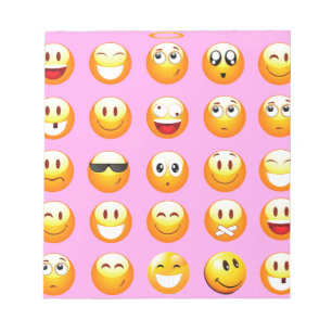 Pastell-Pink-Emoji Notizblock