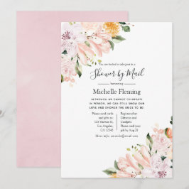 Pastell Pink Floral Baby oder Brautparty per Post Einladung