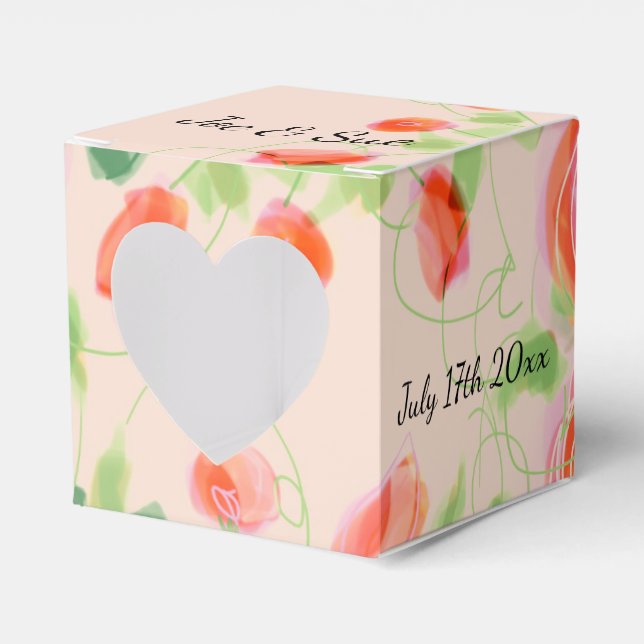 Pastell Pink Floral Geschenkschachtel (Vorderseite)