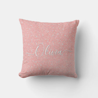 Pastell Pink Glitzer Sparkle Individuelle Name Kissen