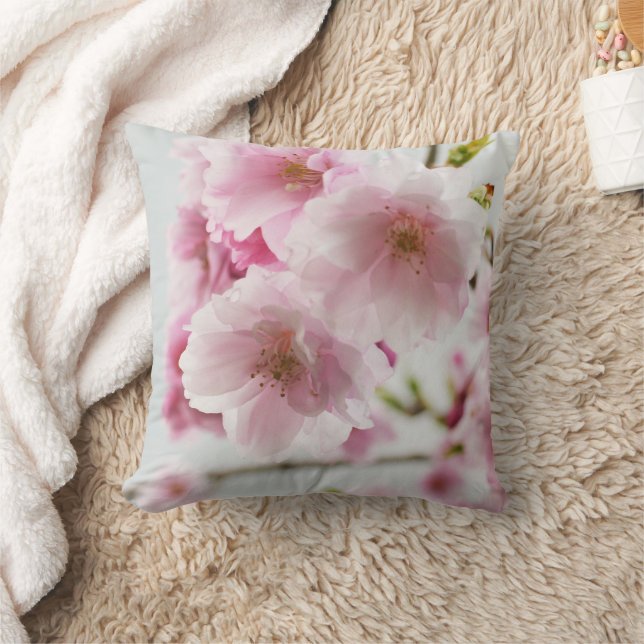 Pastell Pink Kirsche Blüten Trhow Kissen (Decke)