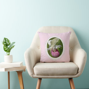 Pastell Pink Lady Slipper Throw Kissen