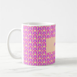 Pastell-Pink-Lila geometrisches Pixel-Block-Muster Kaffeetasse