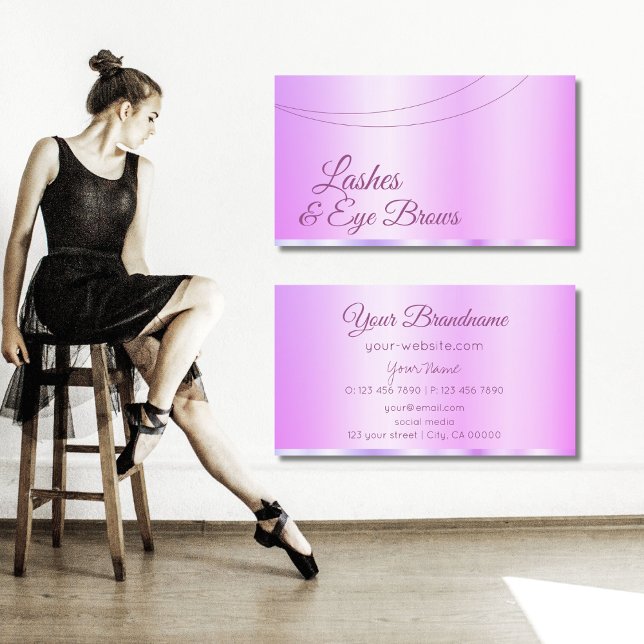 Pastell Pink Lila Glamour Beruflich einfach Visitenkarte (Von Creator hochgeladen)