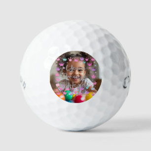 Pastell Pink Lila Princess Crown Foto Border Golfball