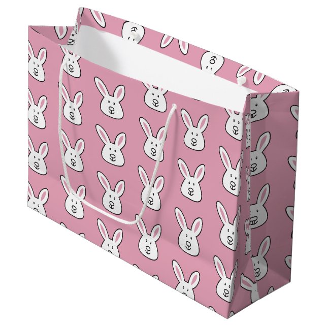 Pastell Pink Niedlich Ostern Sonnenstrahlen Muster Große Geschenktüte (Vorderseite Schrägansicht)
