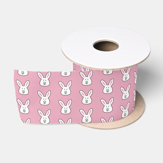 Pastell Pink Niedlich Ostern Sonnenstrahlen Muster Satinband (Spule)