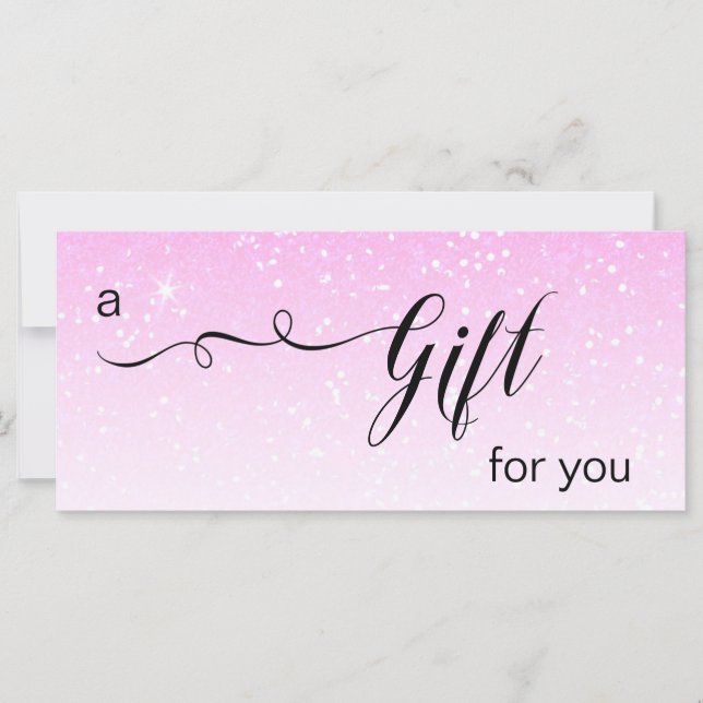 *~* Pastell Pink Ombre Glitzer Trendy Gift Card (Vorderseite)