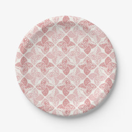 Pastell Pink Retro Blumenharlequin Pappteller