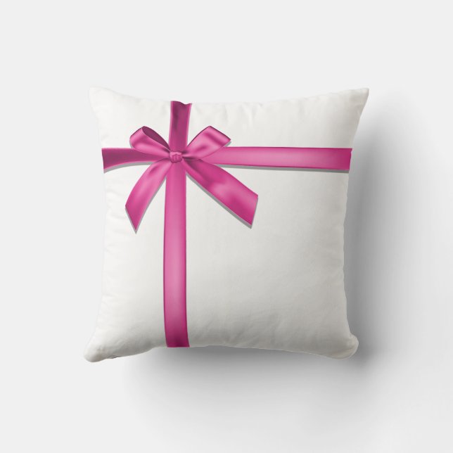 Pastell Pink Satin Ribbon Bow Kissen (Rückseite)