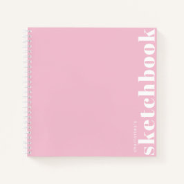 Pastell Pink Typografy Modern Custom Sketchbook Notizbuch