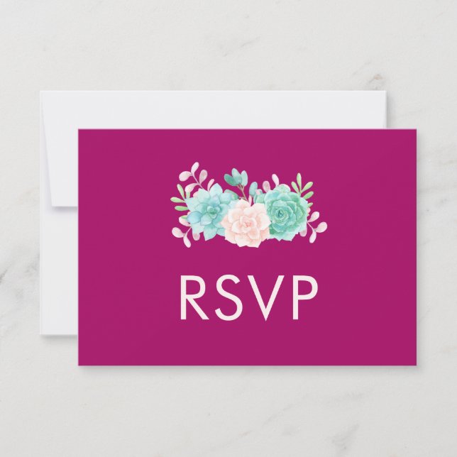 Pastell Pink und grüne Blumenbouquet UAWG RSVP Karte (Vorderseite)