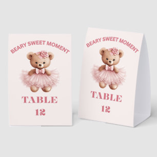 PASTELL PINK VERTIKALE BEARY SÜßE MÄDCHEN BABY-SHO TISCHAUFSTELLER