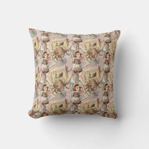 Pastell Pink Viktorianisch Weihnachten   Kissen