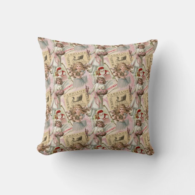 Pastell Pink Viktorianisch Weihnachten   Kissen (Vorderseite)