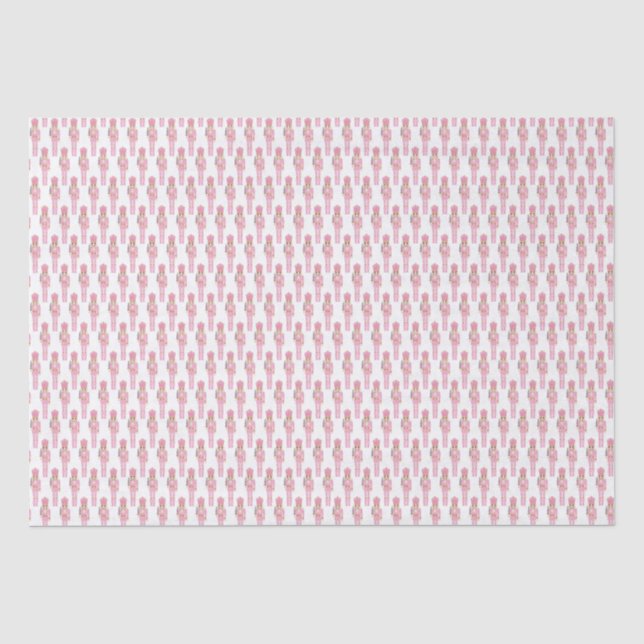 Pastell Pink Watercolor Nutcracker Kitsch Weihnach Seidenpapier (Vorderseite)