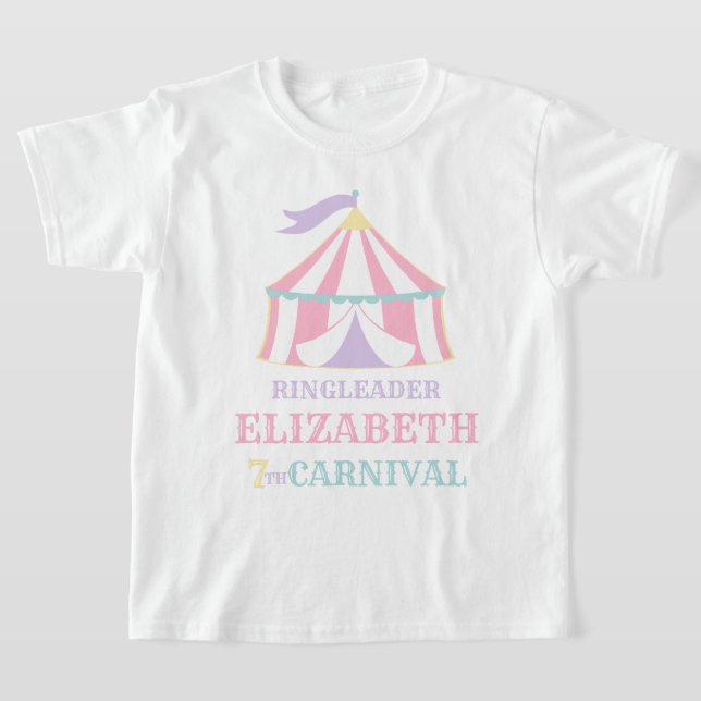 Pastell Pink Zelt Circus Karneval Geburtstag Shirt (Ablage )