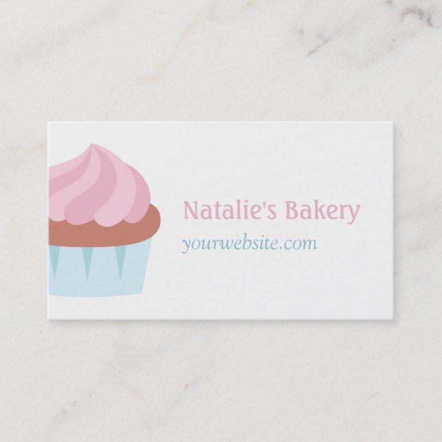 Pastell Pink Zuckerguss Cupcake Bäckerei Konditorg Visitenkarte (Vorderseite)