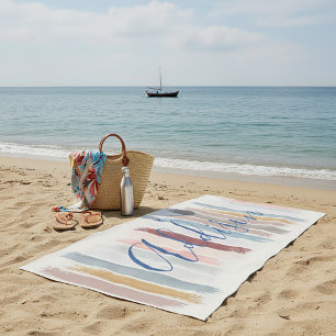 Pastell-Pinselstriche personalisiert Strandtuch