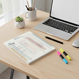 Pastell-Pinselstriche personalisierter Tagesplaner Notizblock