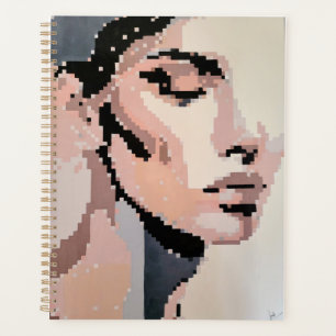 Pastell-Planer mit weichem Pixel-Porträt Planer