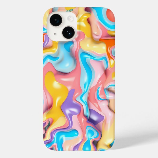 Pastell Plastische Flüssigkeit Abstrakt Case-Mate iPhone 14 Hülle (Rückseite)
