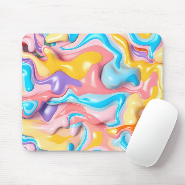 Pastell Plastische Flüssigkeit Abstrakt Mousepad (Mit Mouse)