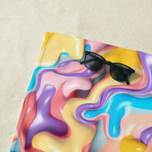 Pastell Plastische Flüssigkeit Abstrakt Strandtuch