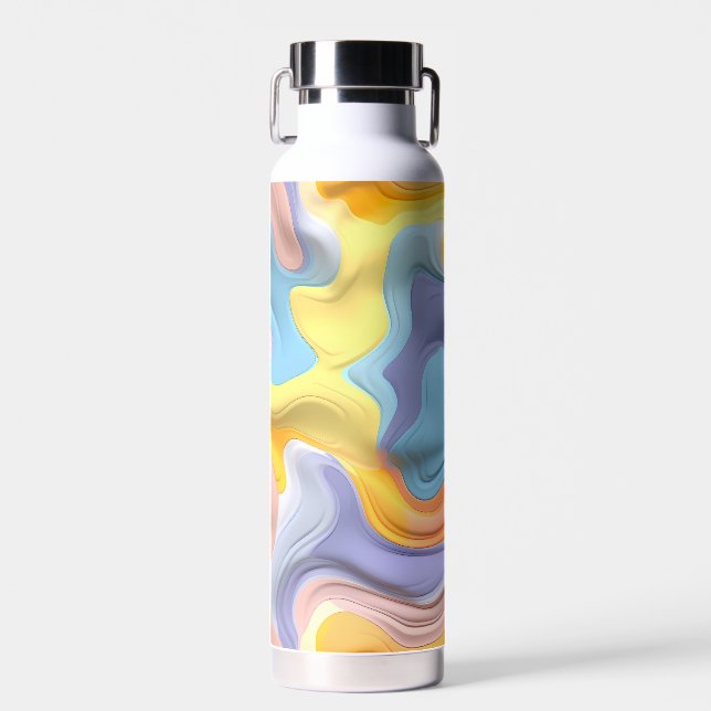 Pastell Plastische Flüssigkeit Abstrakt Trinkflasche (Vorne)