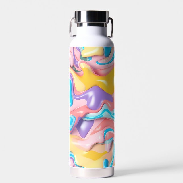 Pastell Plastische Flüssigkeit Abstrakt Trinkflasche (Vorne)