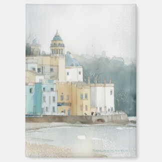 Pastell Portmeirion, Wales in Aquarell Magnet