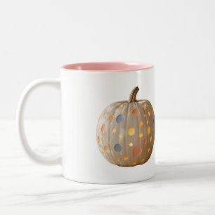 Pastell-Punkt-Pumpkin-Tasse Zweifarbige Tasse