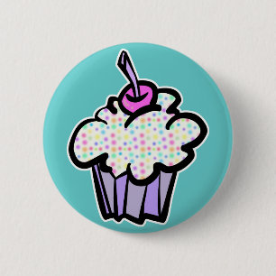 Pastell-Pünktchen-Cupcake Button