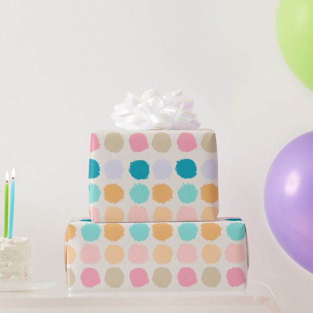 Pastell-Punkte-Geschenkpapier Geschenkpapier (Partygeschenke)