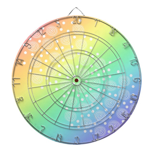 Pastell Rainbow mit Circles Dartboard Dartscheibe (vorne)