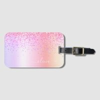 Pastell Rainbow Pink Gold Lila Glitzer Monogramm