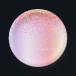 Pastell Rainbow Pink Gold Lila Glitzer Monogramm Pappteller<br><div class="desc">Rainbow Pastel Ombre - Lila,  goldfarbene,  rot-pinke Imitate Foil Metallic Sparkle Glitzer gebürstete Metal Monogram Name und Initial Party Teller. Das macht den perfekten 16 Geburtstag,  Hochzeit,  Brautparty,  Jubiläum,  Babydusche oder Junggeselinnen-Abschied Geschenk für jemanden,  der Lieben glamourösen Luxus und schicke Stile.</div>