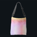 Pastell Rainbow Pink Gold Lila Glitzer Monogramm Tragetaschen Mit Langen Trägern<br><div class="desc">Pastel Rainbow Lila,  Gold,  Pink Jubiläum,  Babydusche oder Junggeselinnen-Abschied Geschenk für jemanden,  der Lieben glamourösen Luxus und schicke Stile.</div>