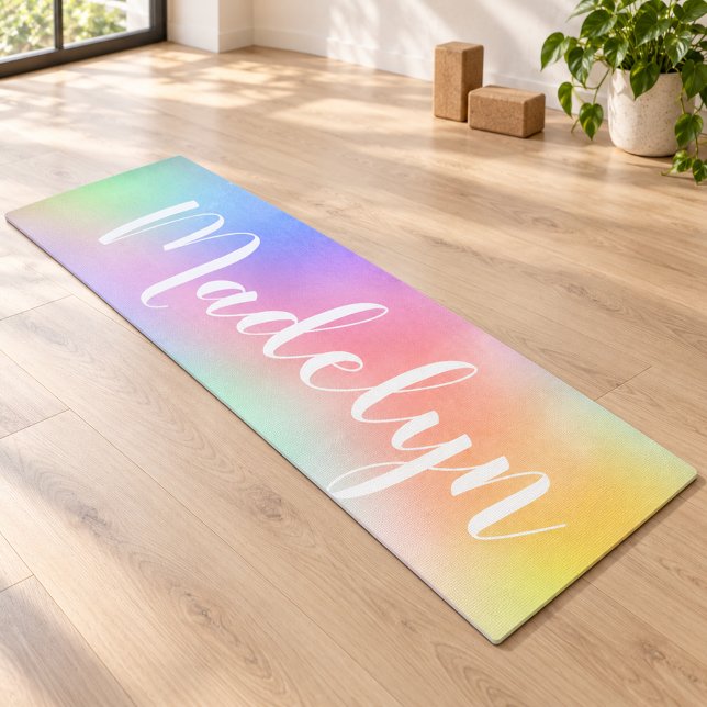 Pastell Rainbow Wassercolor Benutzerdefinierter Sk Yogamatte (Von Creator hochgeladen)