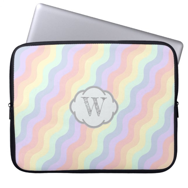 Pastell Rainbow Waves Laptop Sleeve (Vorderseite)